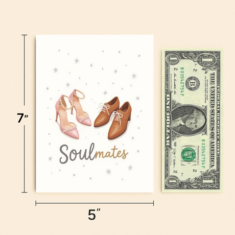 Soulmates Greeting Card Modern Illustrated Design - Size