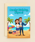 Beachy Birthday Card Kaycee Personalized Beach Couple Celebration product image