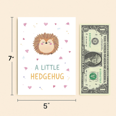 Funny Hedgehog Greeting Card Cute Pun Design - Size