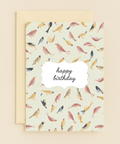 Funny Birthday Greeting Card Illustrated Birds - Front