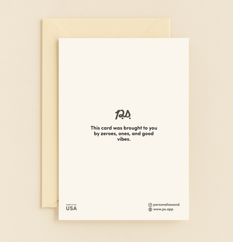 Back of AI-Powered Greetings with P.S. message