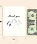 Thank You Greeting Card Modern Mountain Design - Size