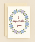 Appreciation Greeting Card Floral Wreath Modern Design - Front