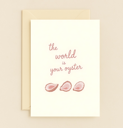Inspirational Greeting Card Modern Oyster Design - Front