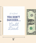 Funny Dad Greeting Card Call Dad Modern Typography - Size