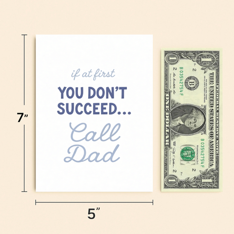 Funny Dad Greeting Card Call Dad Modern Typography - Size