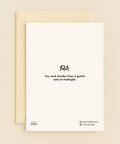 Back of Guitar Themed Thank You Card with P.S. message