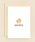 Funny Greeting Card Cute Chick Illustration - Front