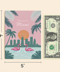 Miami Flamingo Greeting Card Modern Tropical Design - Size