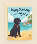 Black Dog Beach Surf Kids Aunt Marilyn Birthday Card product image