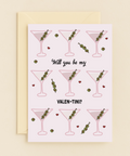 Funny Valentine Greeting Card Martini Theme - Front