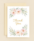 Thank You Card with Modern Floral Design - Front