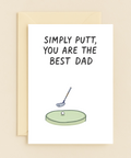 Funny Fathers Day Card Golf Pun Illustrated - Front
