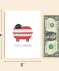 Funny Christmas Card "Fleece Navidad" Cute Sheep Design - Size