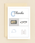 Funny Thanks Greeting Card with Illustrated Visual Puns - Front