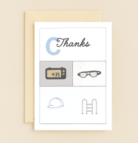 Funny Thanks Greeting Card with Illustrated Visual Puns - Front