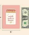 "Match Made in Heaven Wedding Card Modern Illustrated Design" - Size