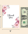 Thank You Card Elegant Floral Design - Size