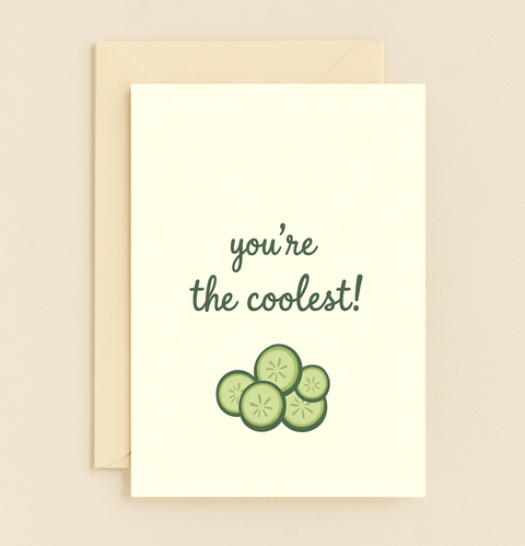 Funny Birthday Greeting Card Cucumber Illustration - Front