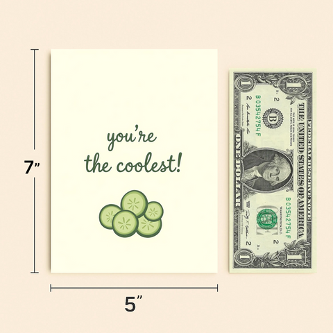 Funny Birthday Greeting Card Cucumber Illustration - Size