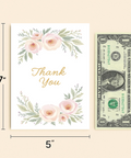 Thank You Card with Modern Floral Design - Size