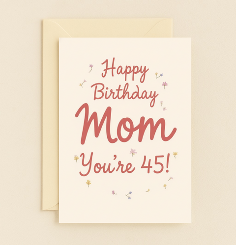 Funny Birthday Greeting Card Floral Design - Front