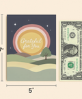 Grateful for You Card Modern Sunrise Design - Size