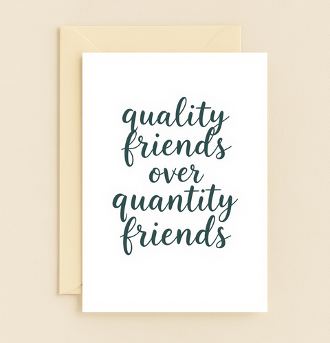 Friendship Greeting Card Handlettered Minimalist Design - Front