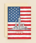 NYC Greeting Card Modern American Flag Design - Front