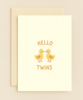 Twin Baby Greeting Card Cute Ducklings - Front