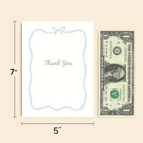 Thank You Greeting Card with Elegant Border - Size