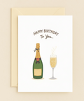 Funny Birthday Card Champagne Bottle Bubbly Cheers - Front