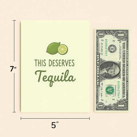 Funny Congratulations Greeting Card Lime Tequila - Size