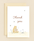 Thank You Greeting Card Cute Bear and Honey Design - Front