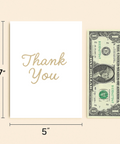 Thank You Card Gold Glitter Modern Design - Size