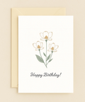 Floral Birthday Greeting Card with Elegant Blooms - Front
