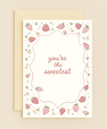Sweet Greeting Card with Cute Strawberry Design - Front