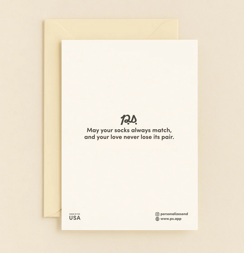 Wedding Greeting Card Modern Shoe Design - Back