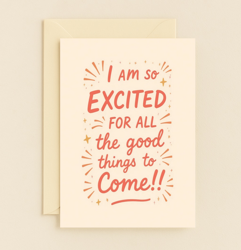 Inspirational Greeting Card with Excited Starburst Design - Front