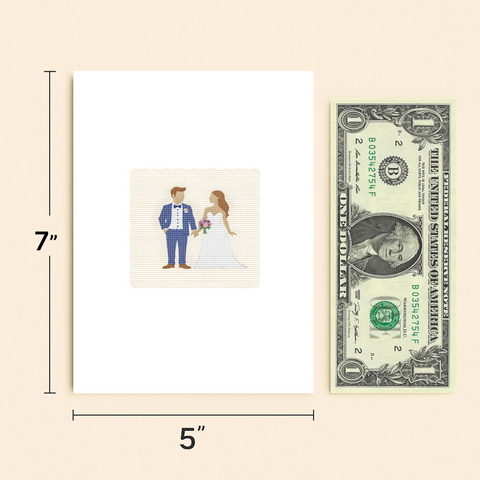 Wedding Greeting Card Elegant Bride and Groom Illustration - Size