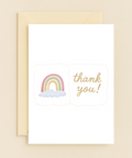 Thank You Card with Rainbow Cute Illustrated Design - Front