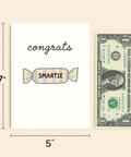 Congrats Greeting Card Cute Candy Design - Size