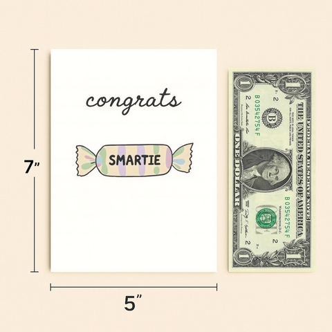 Congrats Greeting Card Cute Candy Design - Size