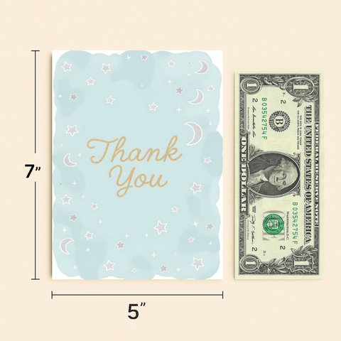 Thank You Card Starry Sky Design Modern - Size