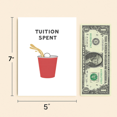 Funny Graduation Card Beer Pong Modern Design - Size