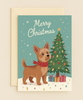 Dog Christmas Tree Presents Merry Christmas Cute Holiday Card product image