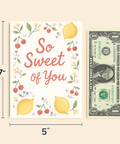 Sweet Greeting Card Illustrated Fruit Design - Size
