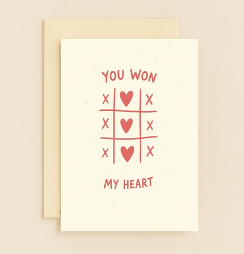Romantic Greeting Card Modern Tic-Tac-Toe Design - Front