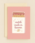 "Match Made in Heaven Wedding Card Modern Illustrated Design" - Front