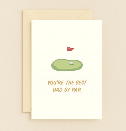 Golf Dad Greeting Card Best Dad by Par - Front